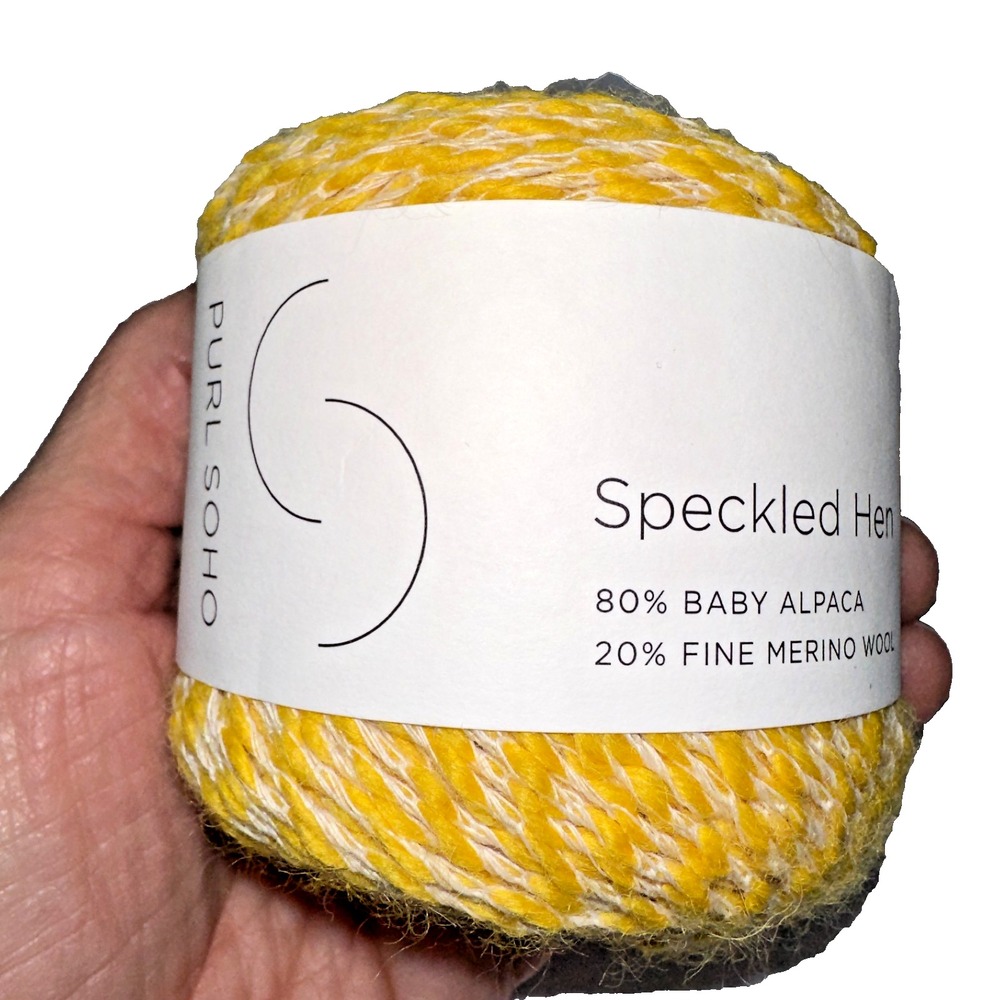 Purl Soho Speckled Hen Yarn Yellow ONE 50g Skein Baby Alpaca/Merino Wool